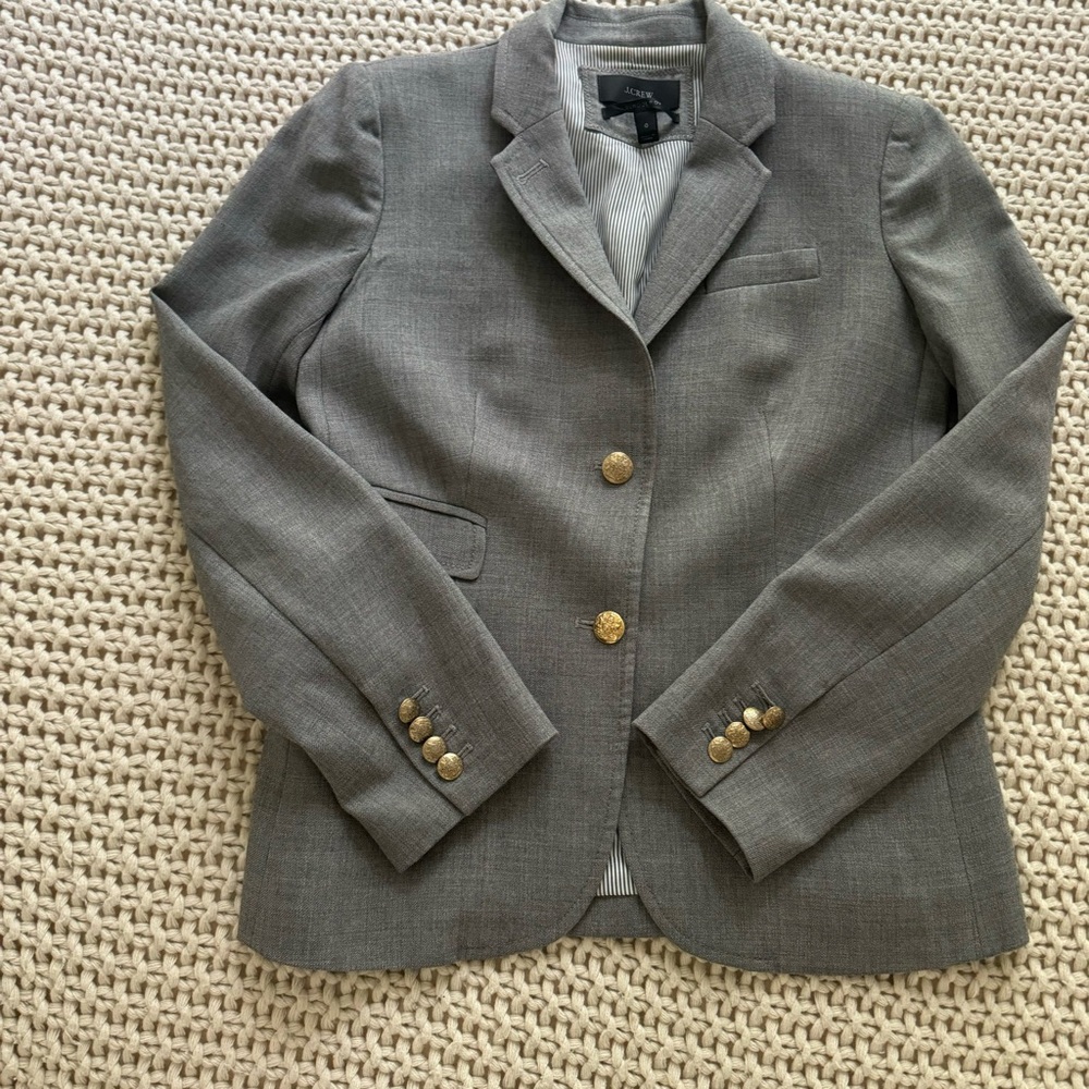 J. Crew Wool blend Light Gray Schoolboy Blazer Size 0